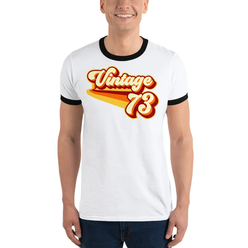 Vintage 1973 Warm Retro Lines Ringer T-Shirt