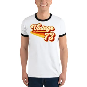 Vintage 1973 Warm Retro Lines Ringer T-Shirt