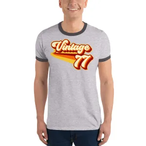 Vintage 1977 Warm Retro Lines Ringer T-Shirt