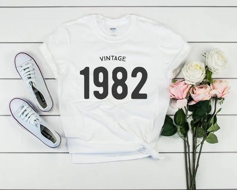 Vintage 1982 Birthday T-Shirt | 42nd Birthday Party T-Shirt Cotton