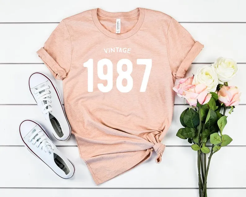 Vintage 1987 Women T-Shirt | 37th Birthday Party T-Shirt Cotton