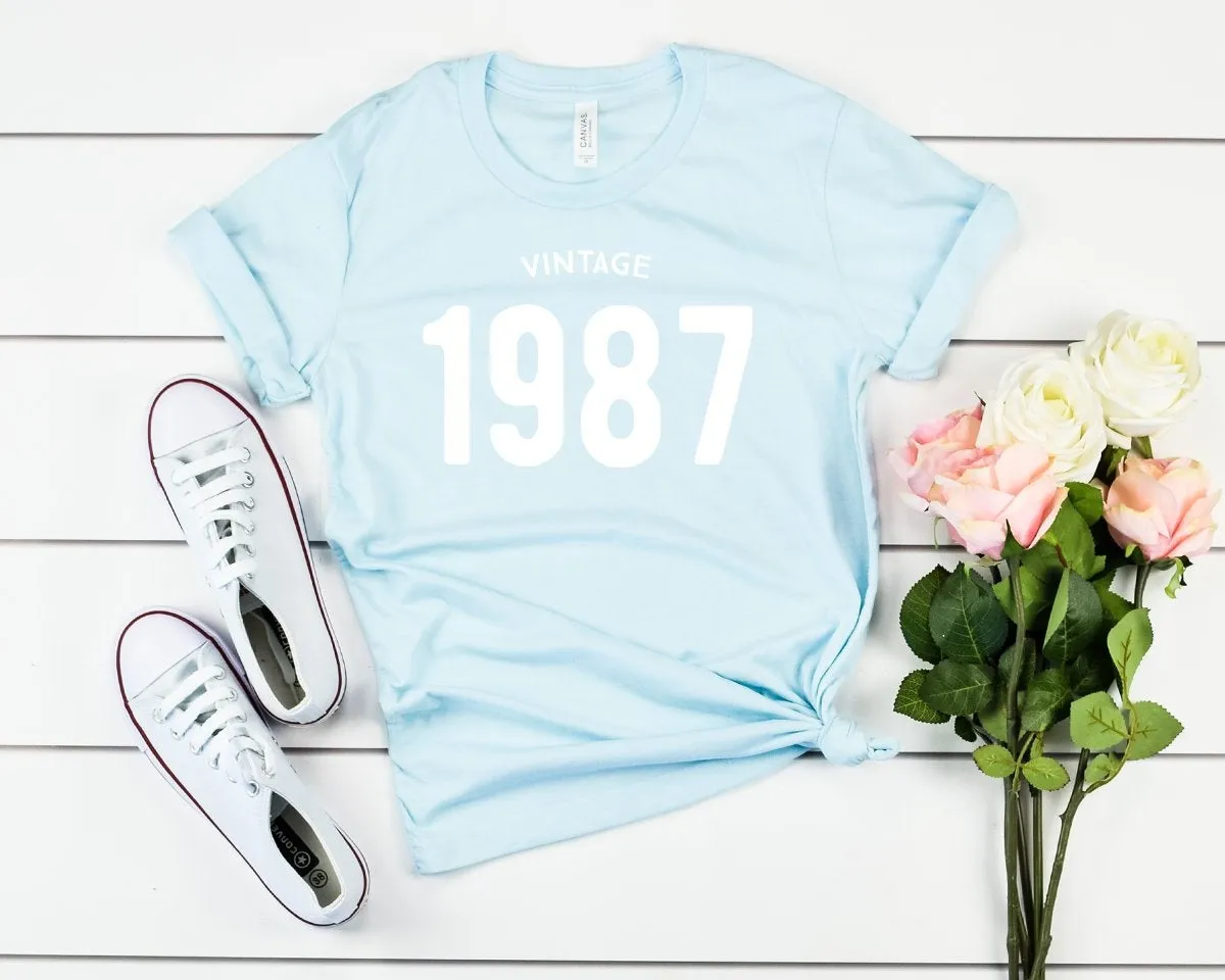 Vintage 1987 Women T-Shirt | 37th Birthday Party T-Shirt Cotton