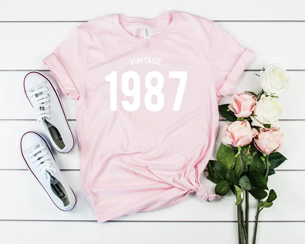 Vintage 1987 Women T-Shirt | 37th Birthday Party T-Shirt Cotton