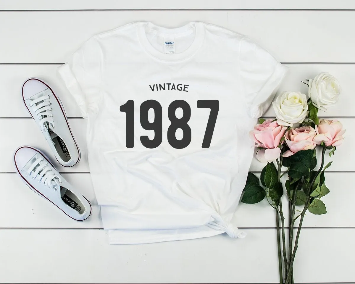 Vintage 1987 Women T-Shirt | 37th Birthday Party T-Shirt Cotton