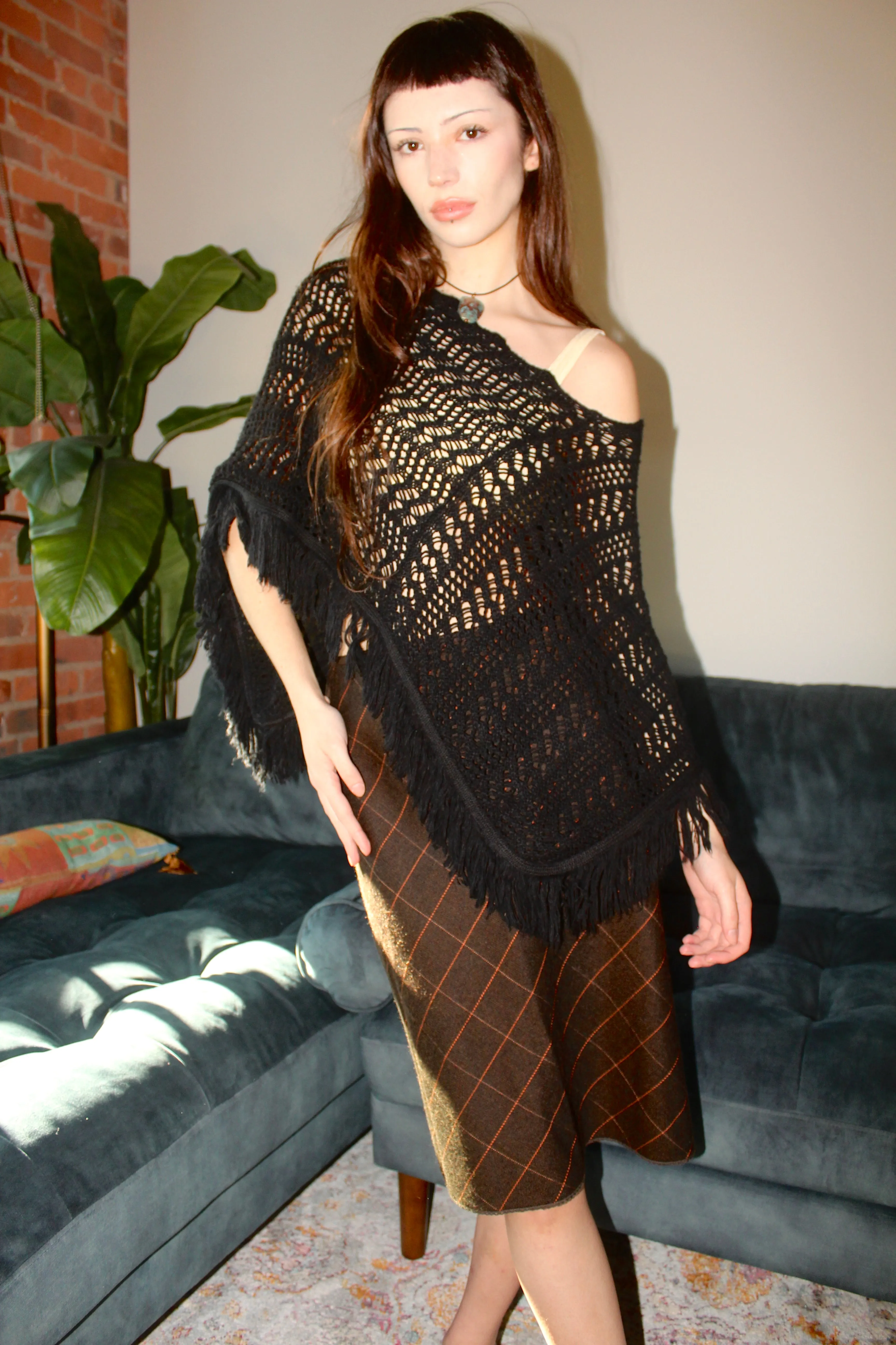 Vintage 90s Asymmetrical Poncho (One Size)