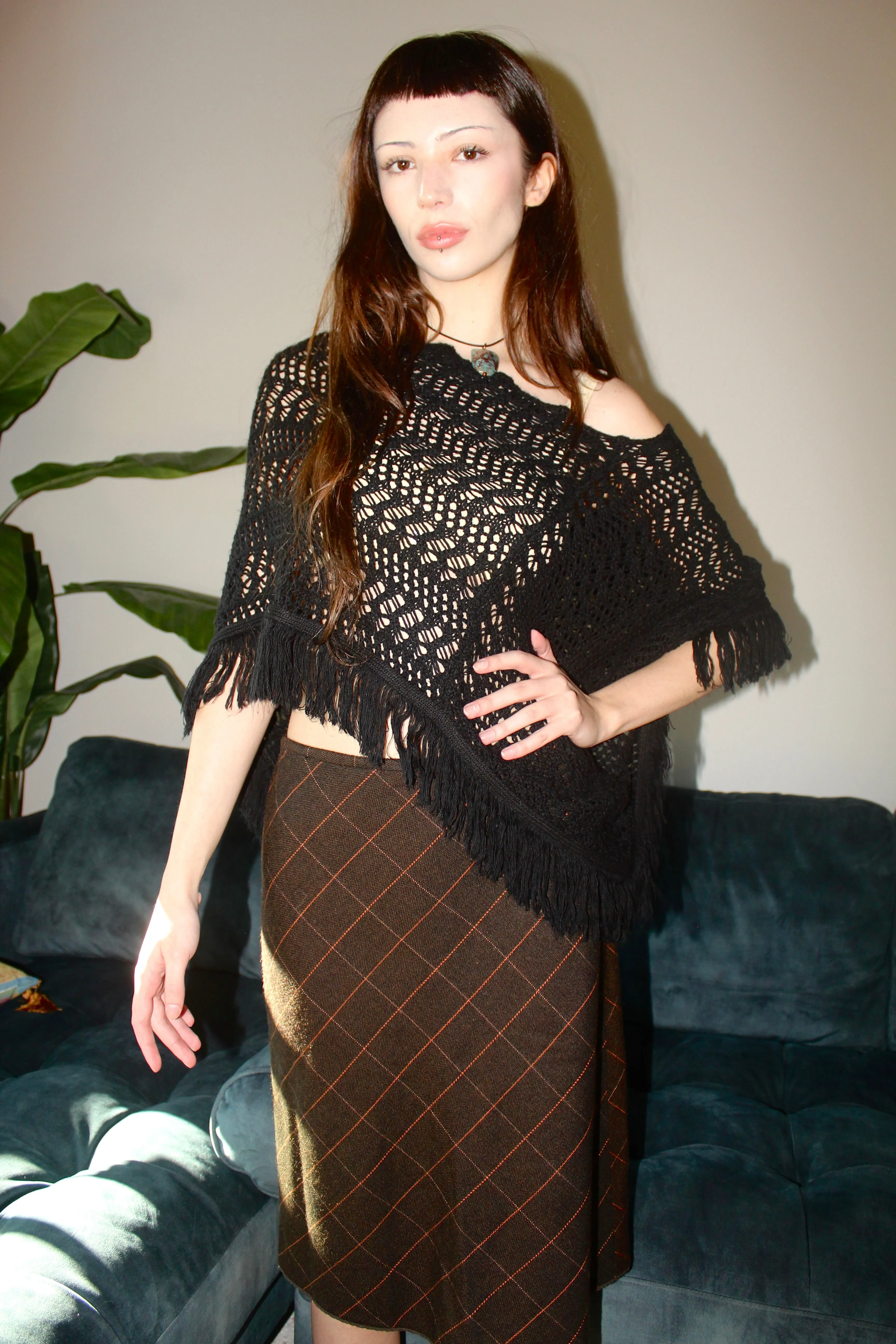 Vintage 90s Asymmetrical Poncho (One Size)