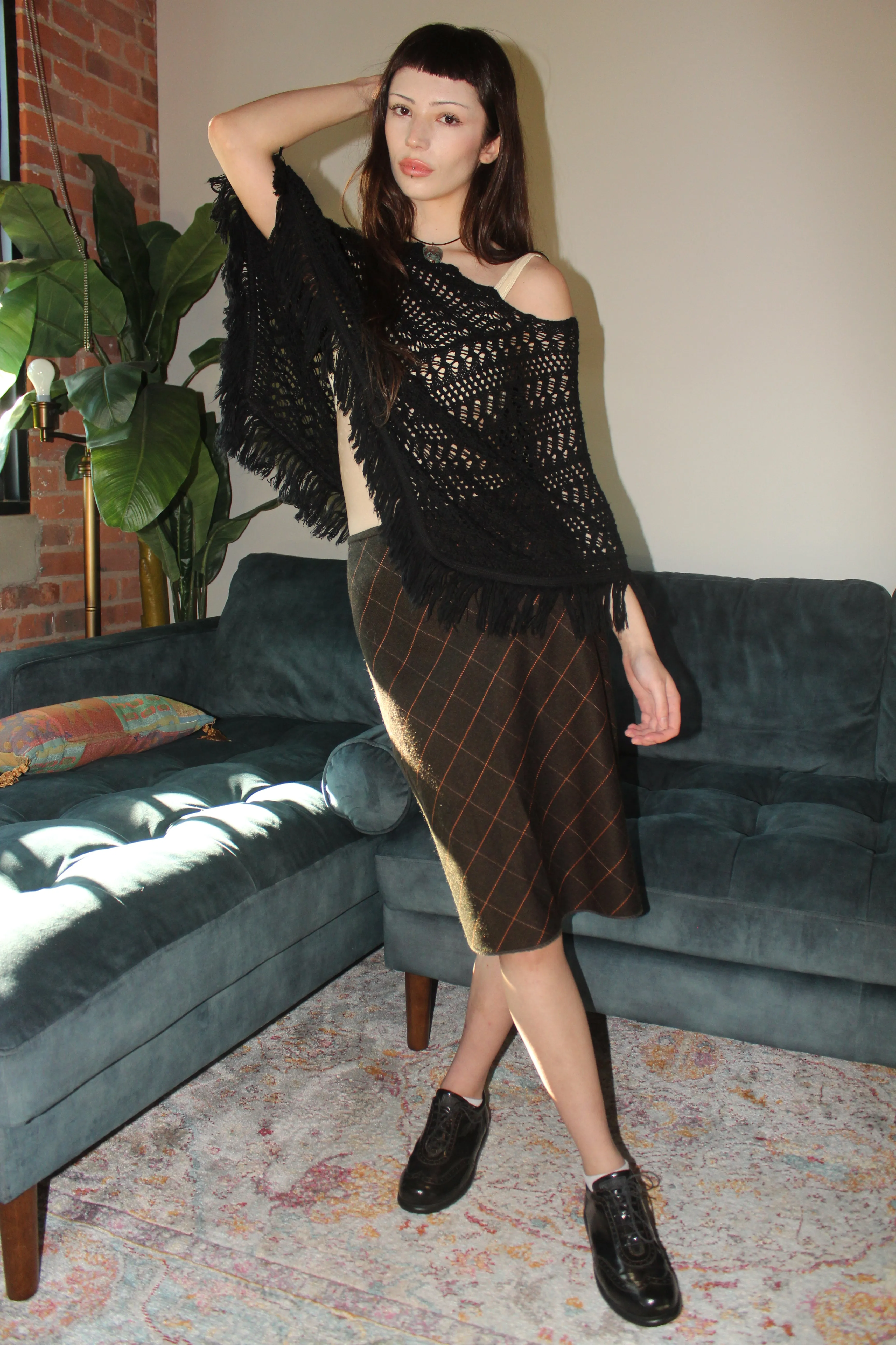 Vintage 90s Asymmetrical Poncho (One Size)