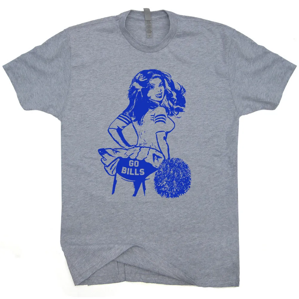 Vintage Buffalo Bills T Shirt Buffalo Bills Shirt Cheerleader Shirt Retro Bills Logo Tee