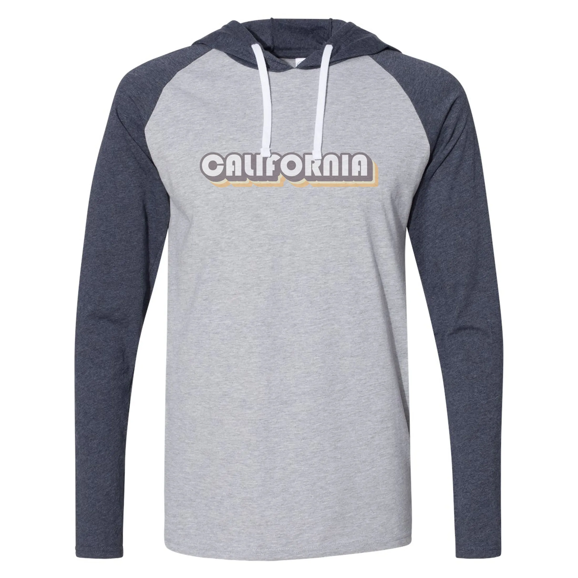 Vintage California 70s Style Hooded Long Sleeve T-Shirt