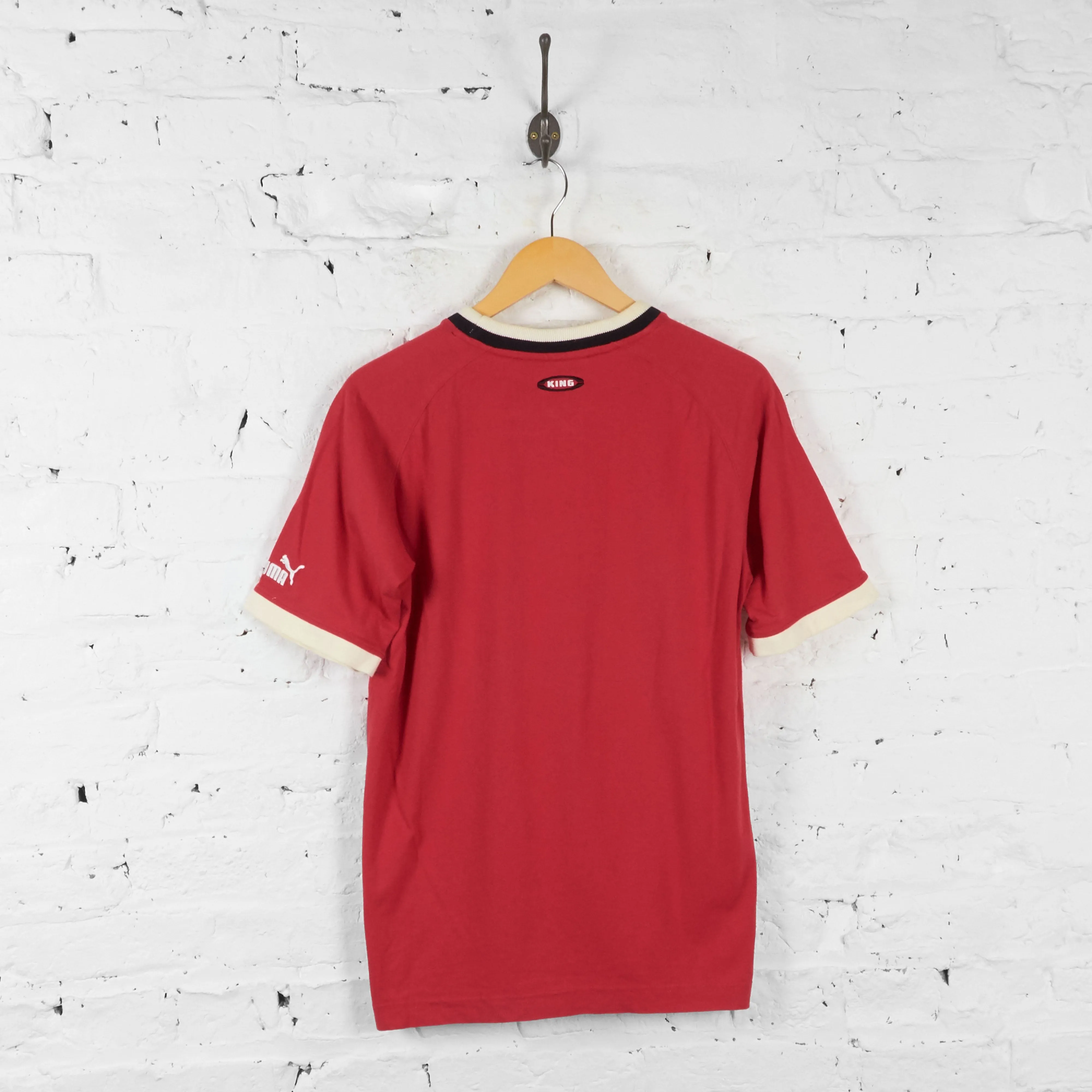 Vintage Puma Ringer T-shirt - Red - L