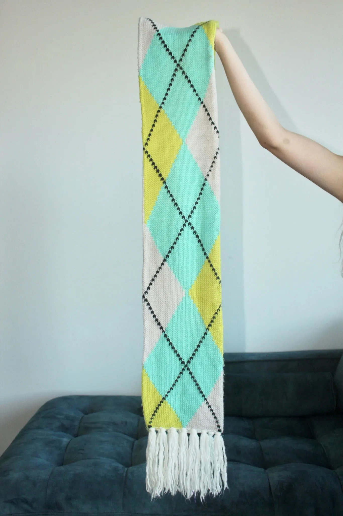 Vintage Retro Argyle Scarf