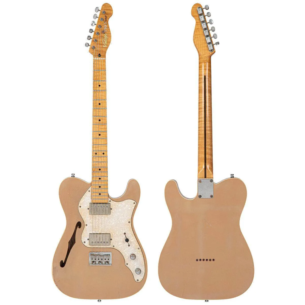Vintage V72 ProShop Unique Electric Guitar ~ Aged Beige Metallic