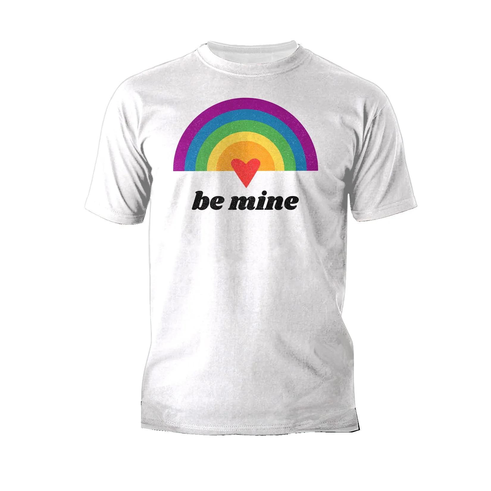 Vintage Valentine Rainbow Heart Be Mine Men's T-shirt