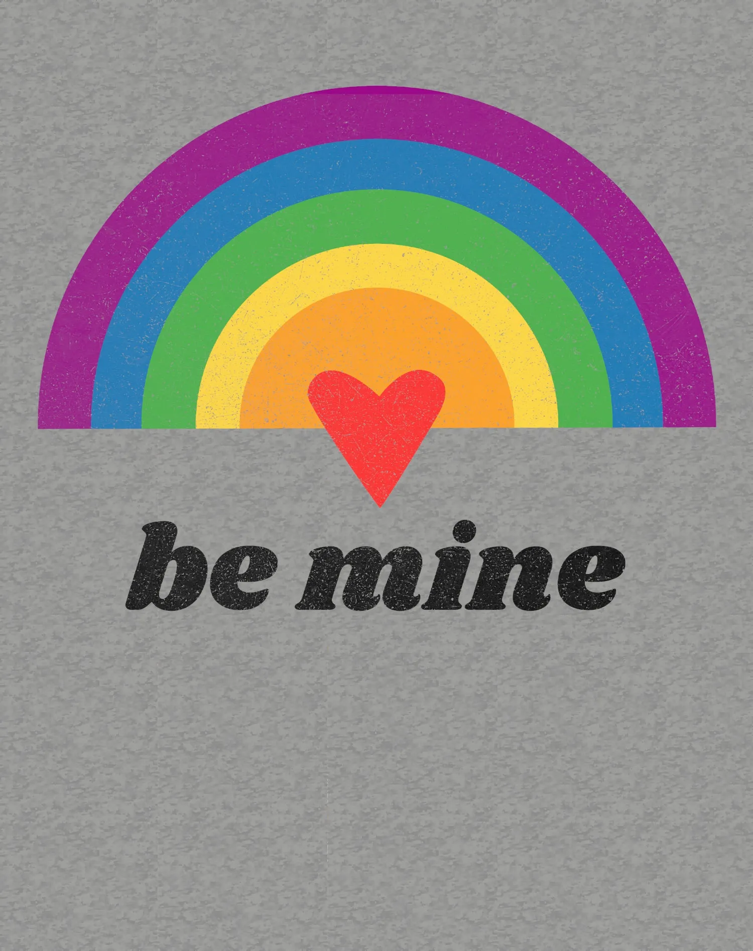 Vintage Valentine Rainbow Heart Be Mine Men's T-shirt