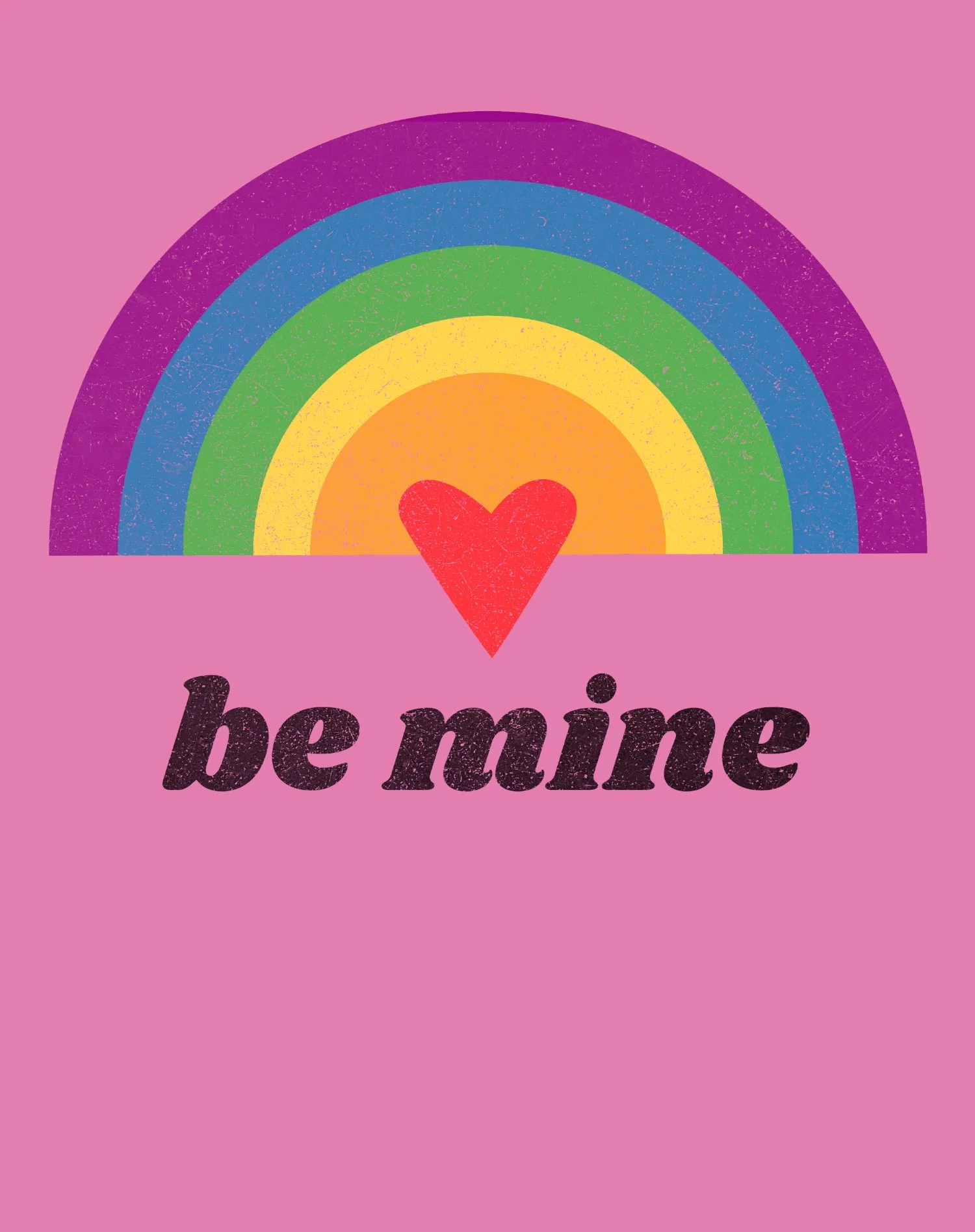 Vintage Valentine Rainbow Heart Be Mine Men's T-shirt