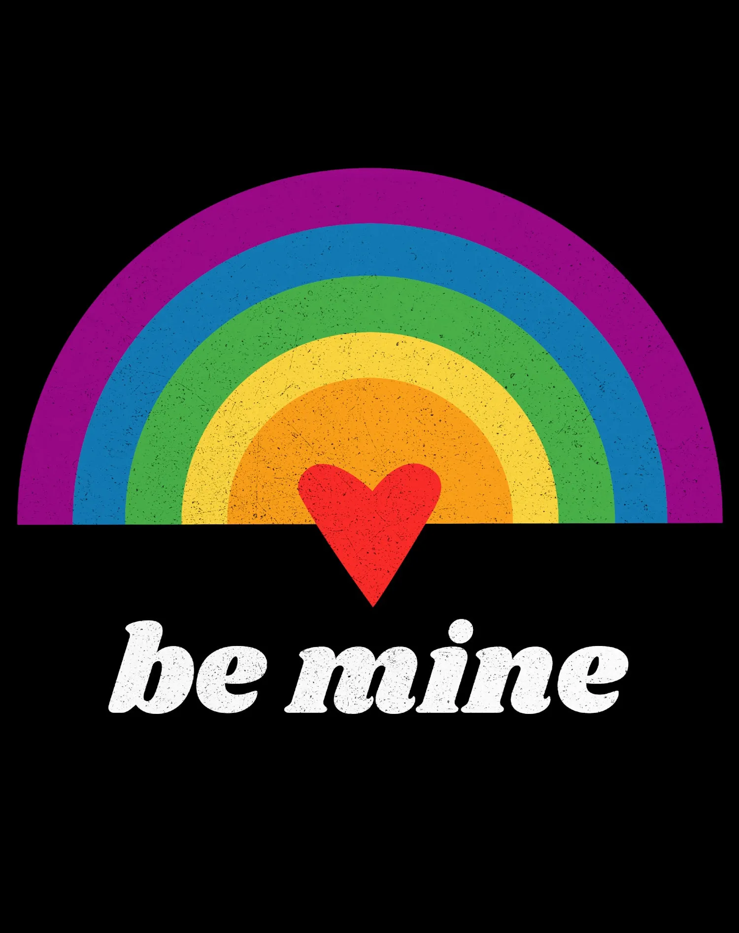 Vintage Valentine Rainbow Heart Be Mine Men's T-shirt