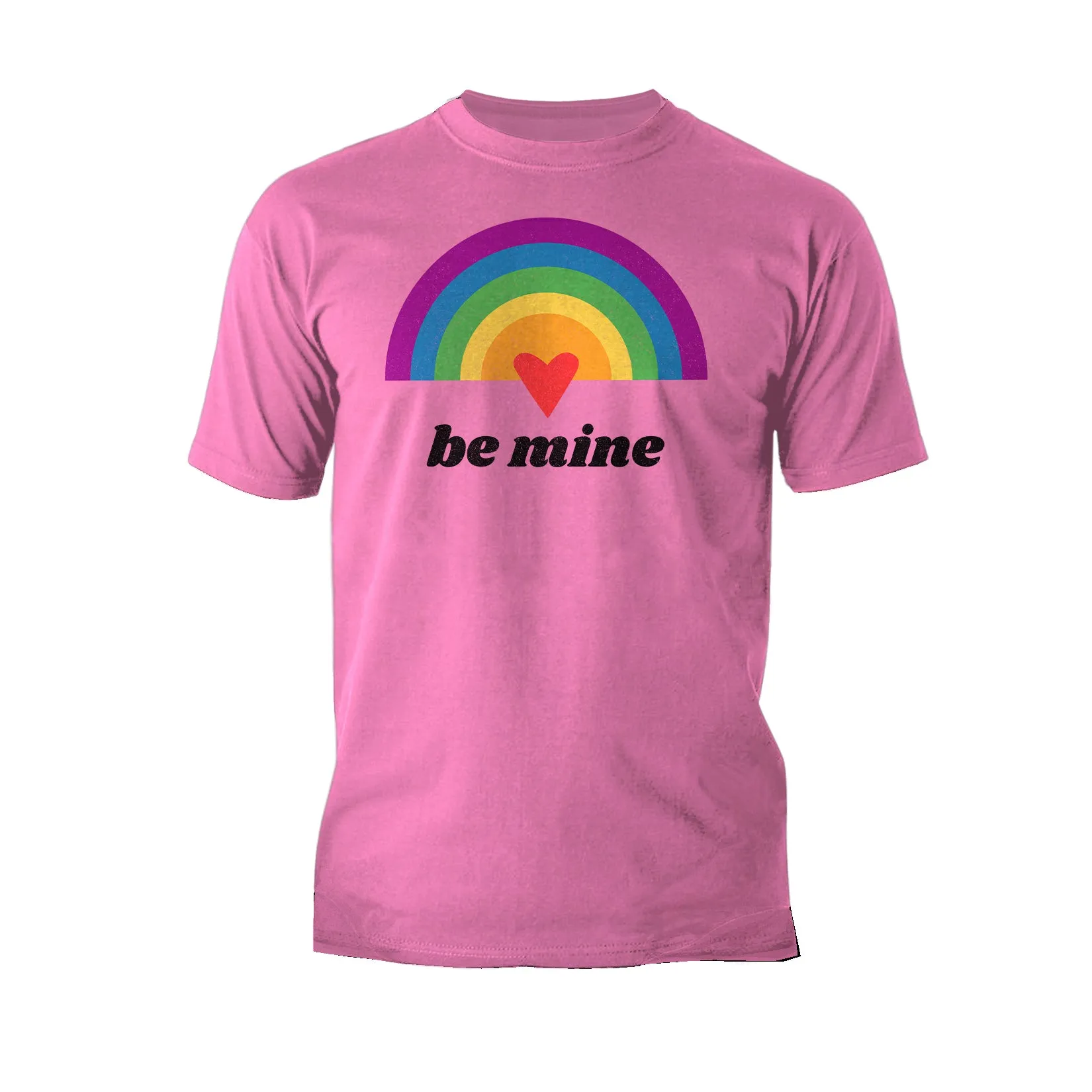 Vintage Valentine Rainbow Heart Be Mine Men's T-shirt