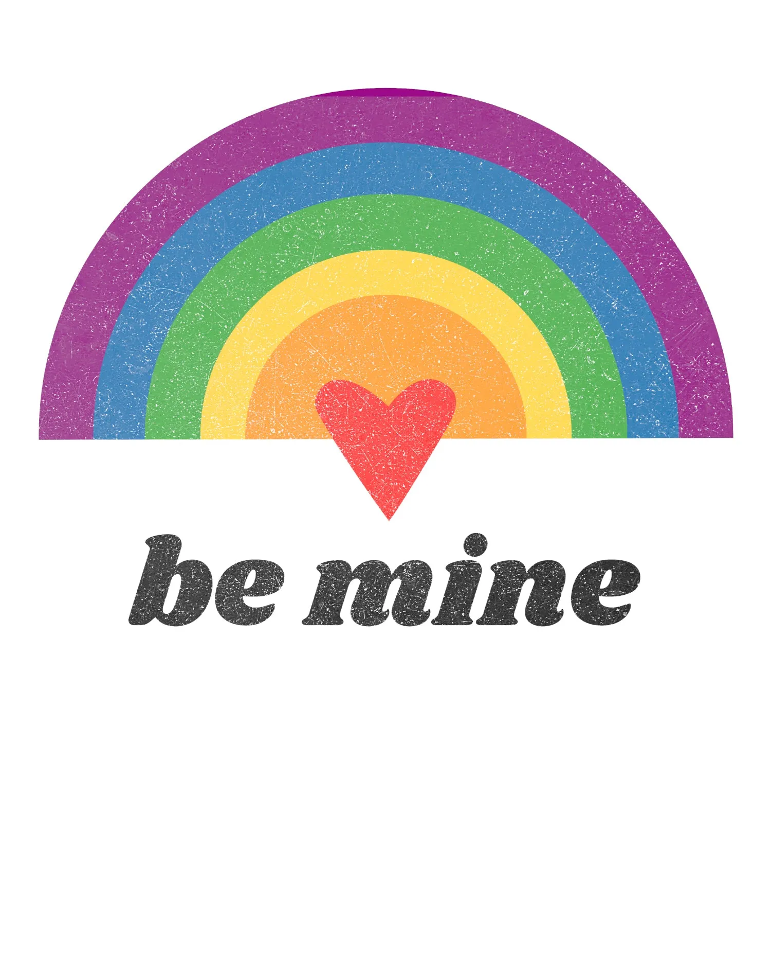 Vintage Valentine Rainbow Heart Be Mine Men's T-shirt