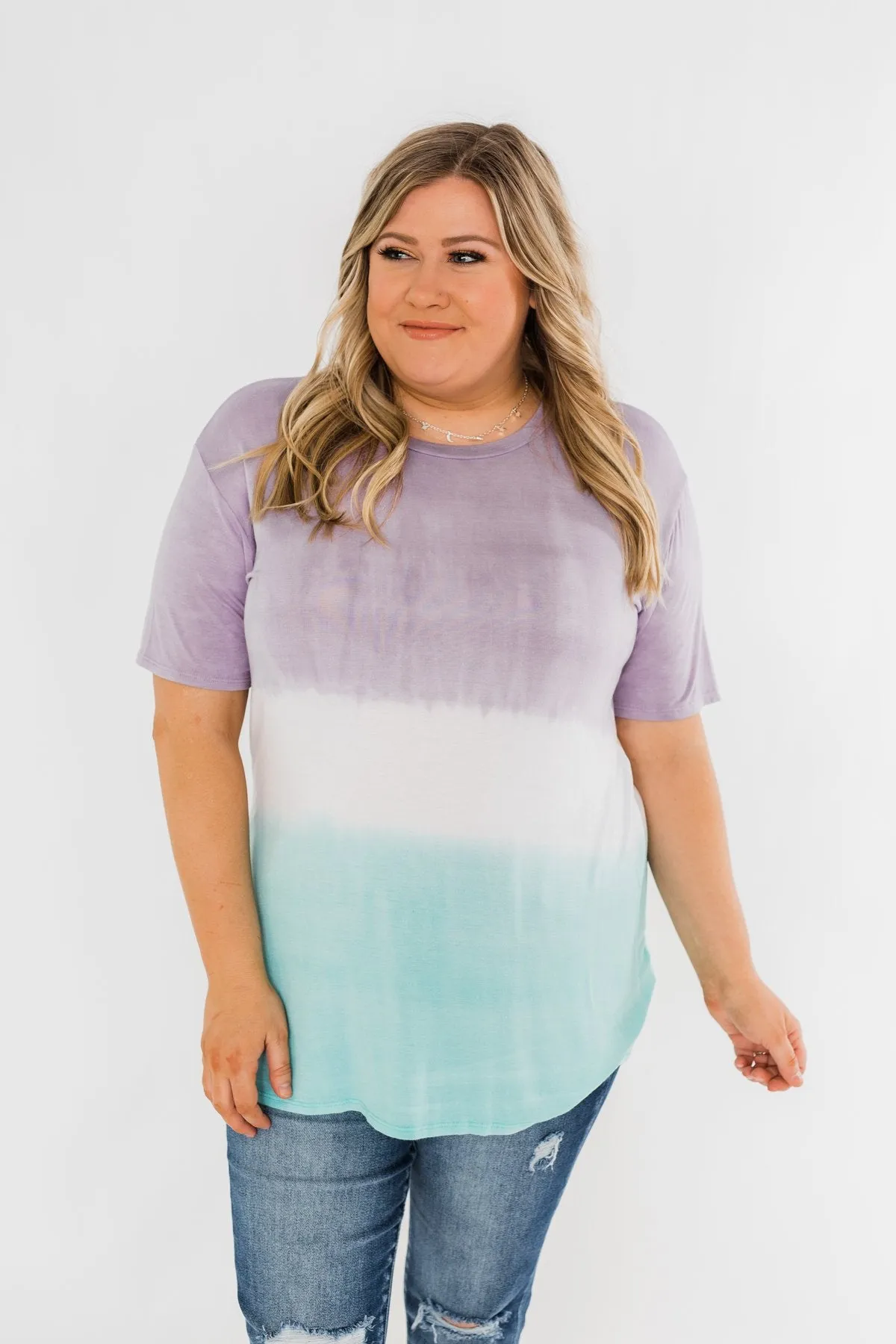 Watching The Sunset Ombre Top- Purple & Blue