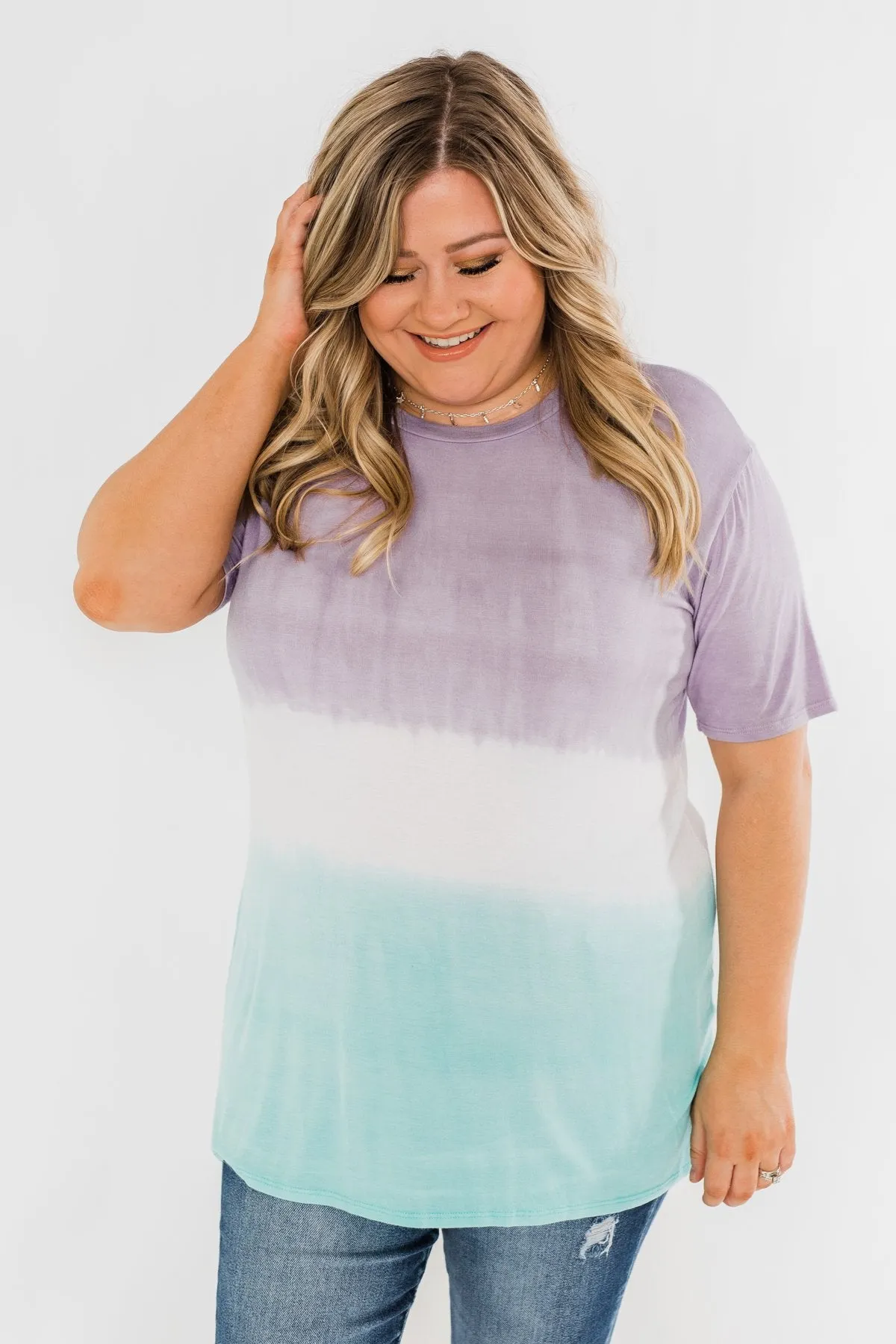 Watching The Sunset Ombre Top- Purple & Blue