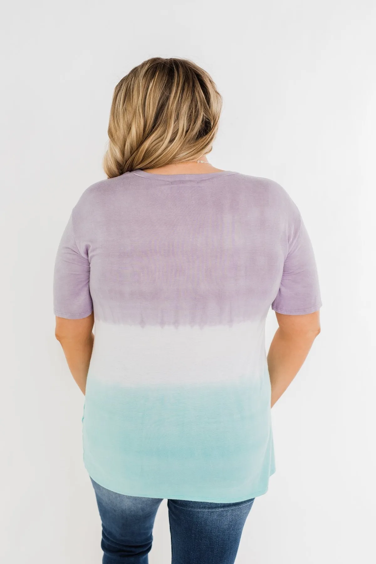 Watching The Sunset Ombre Top- Purple & Blue