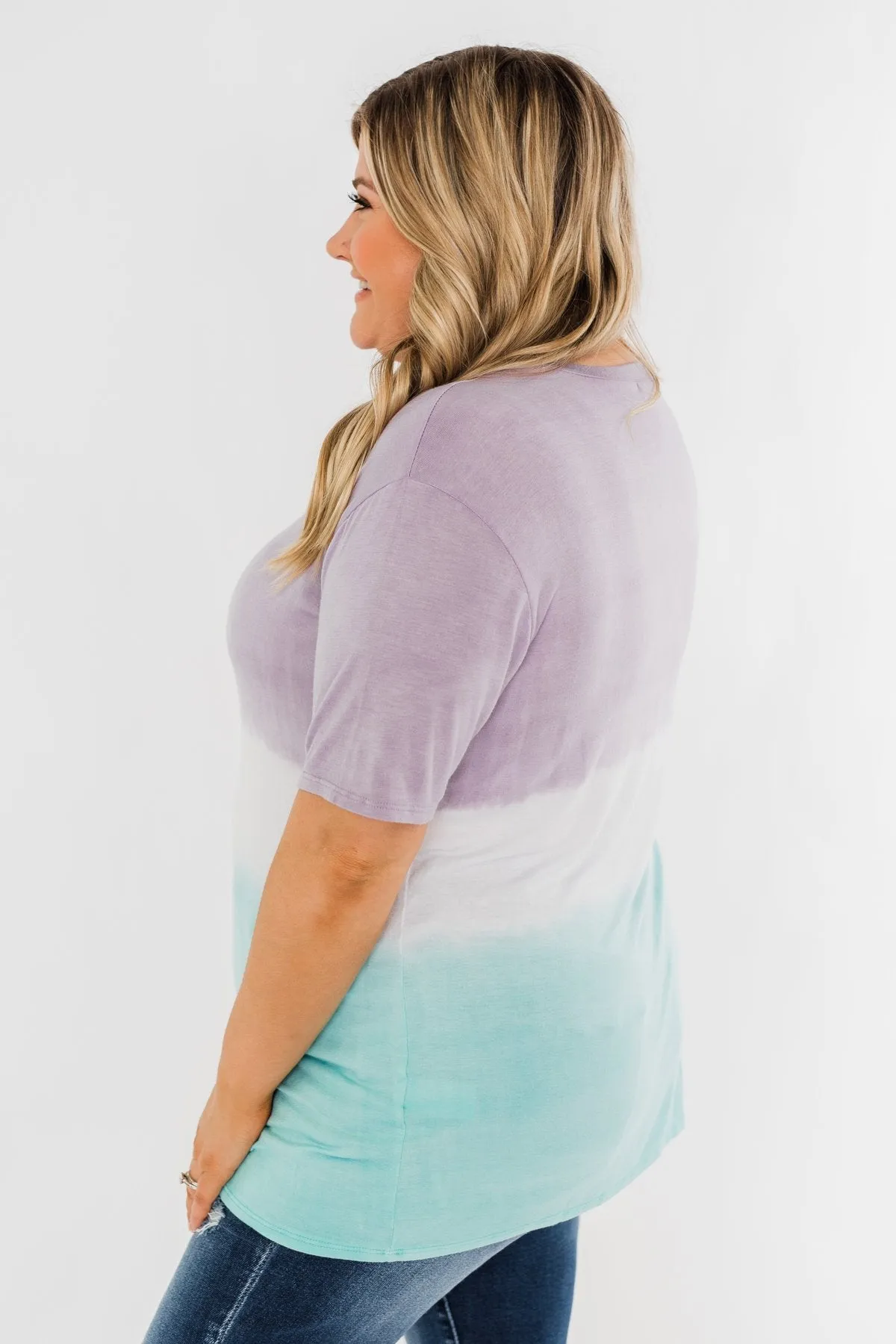 Watching The Sunset Ombre Top- Purple & Blue