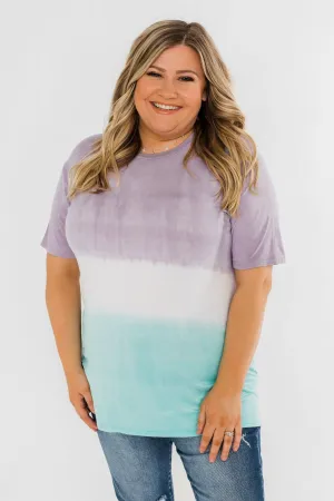 Watching The Sunset Ombre Top- Purple & Blue