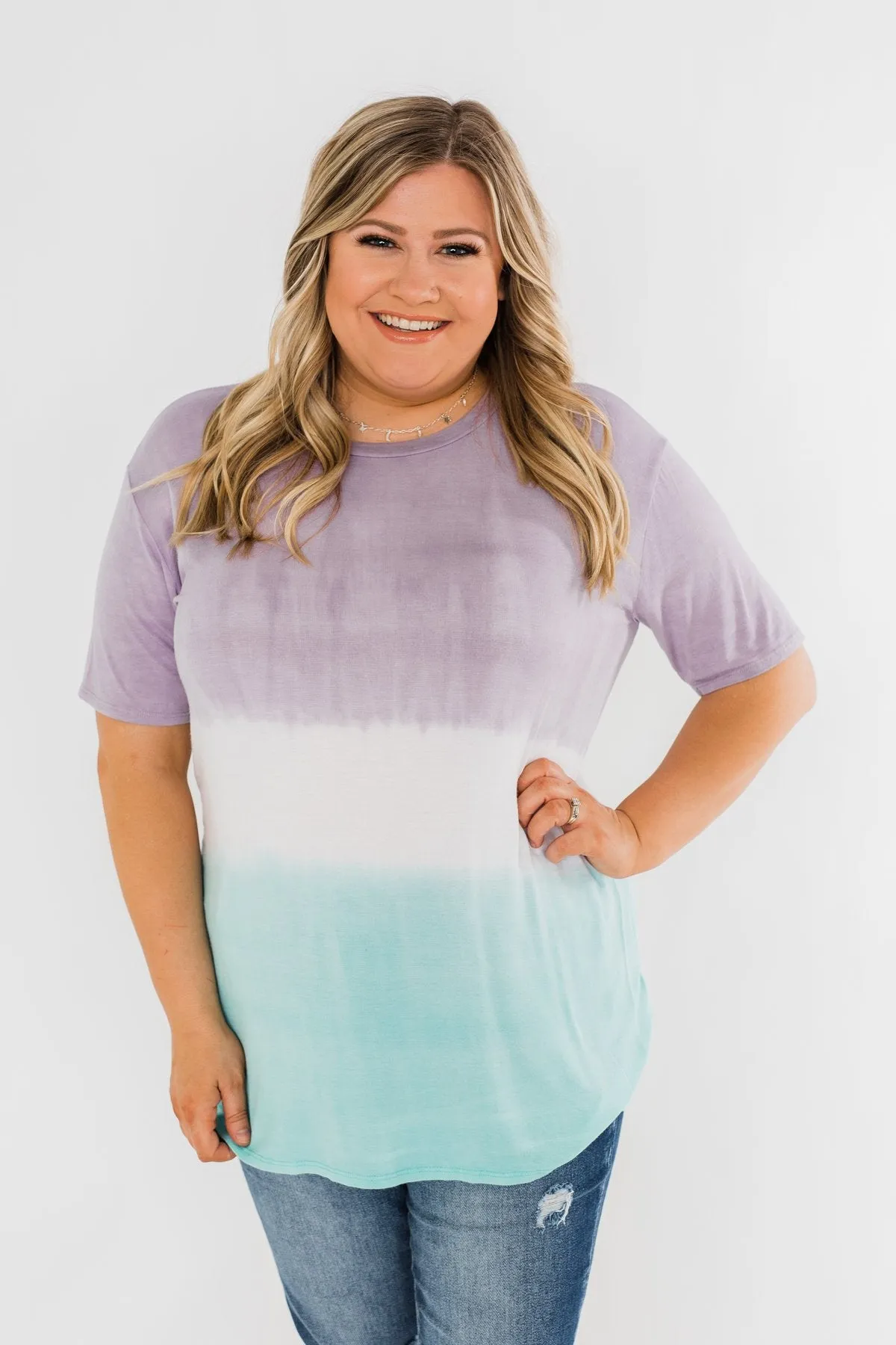 Watching The Sunset Ombre Top- Purple & Blue