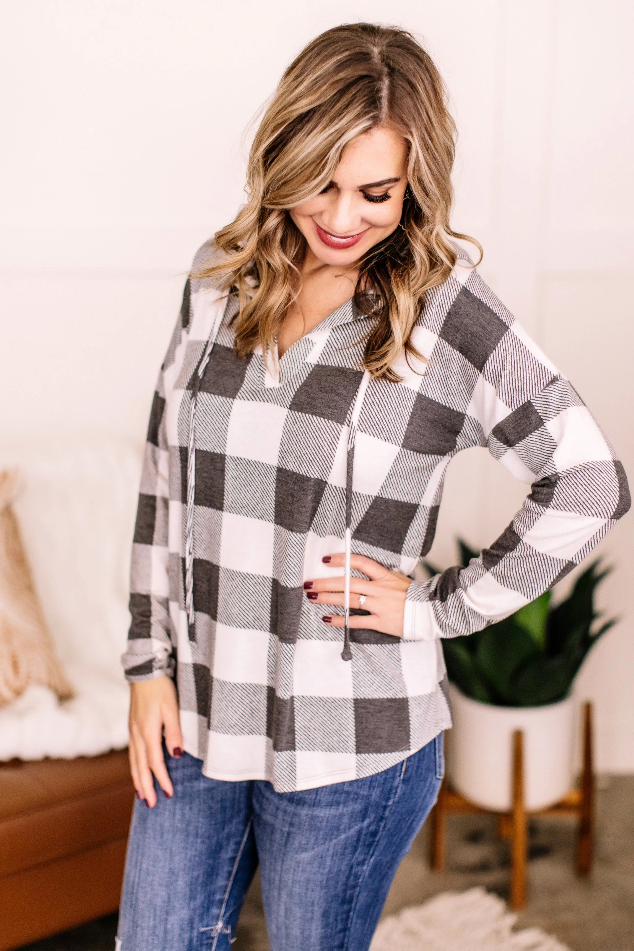Weather The Storm Hooded Top In Charcoal   Ivory