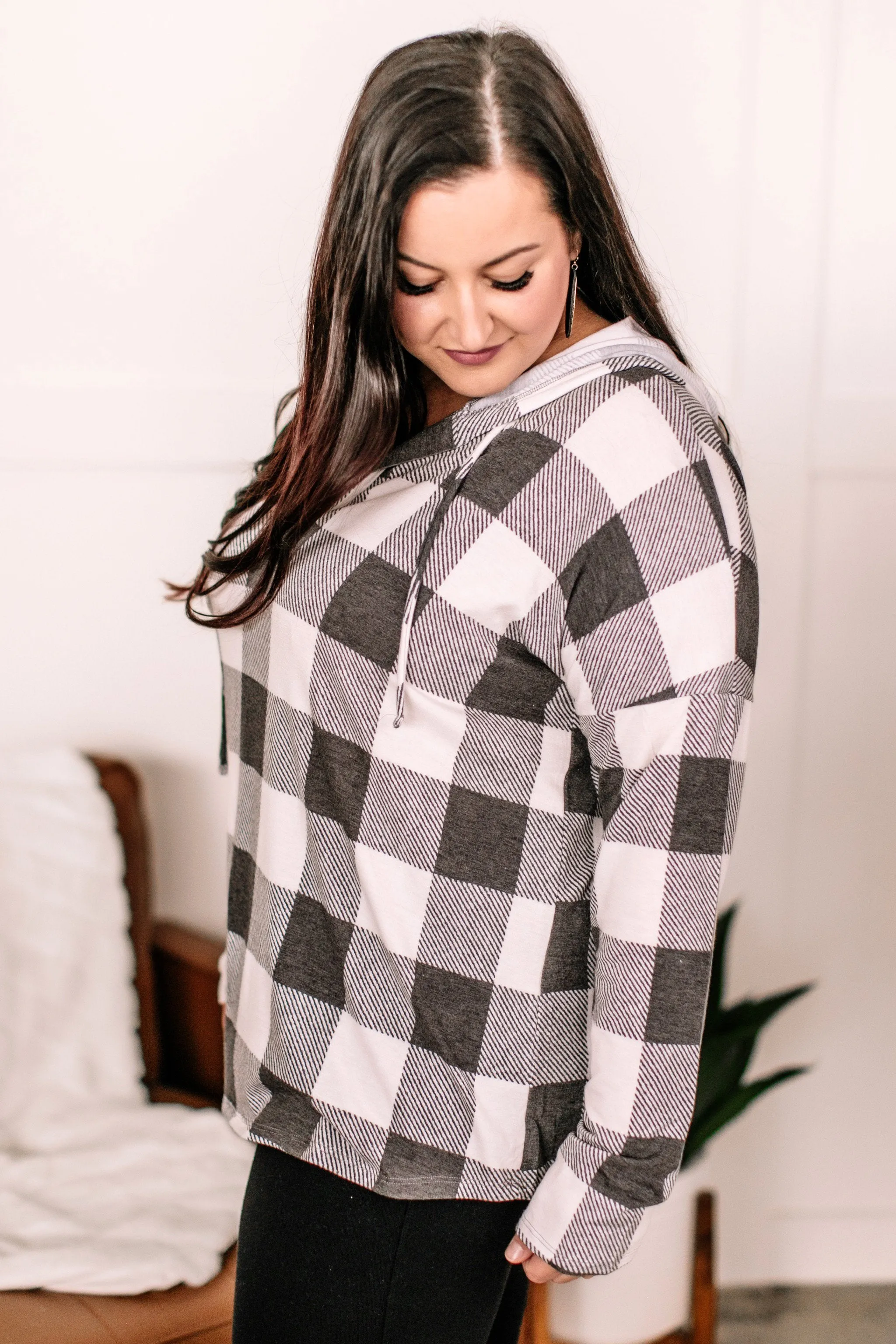 Weather The Storm Hooded Top In Charcoal   Ivory