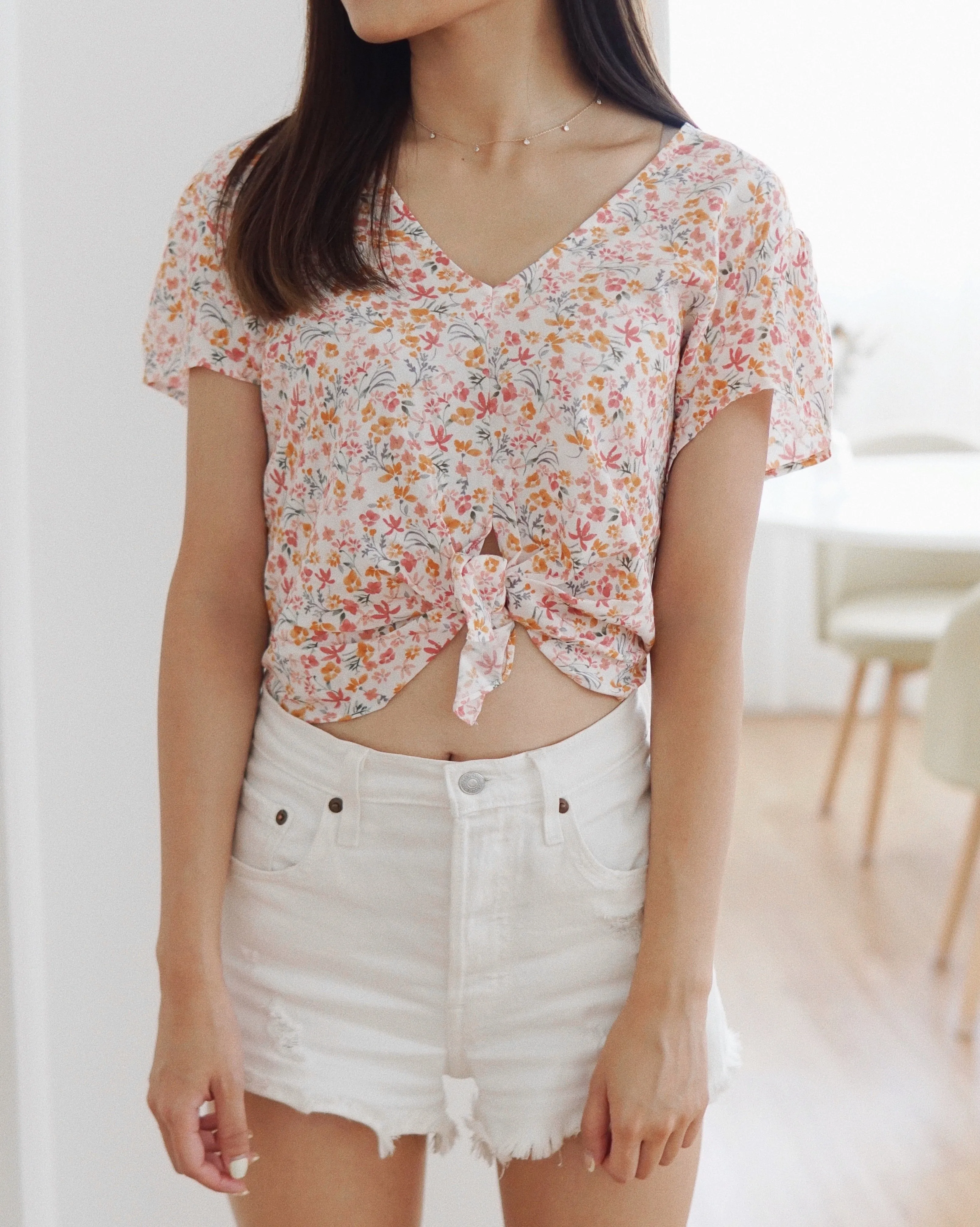 Wild Flower Tie-Front Top