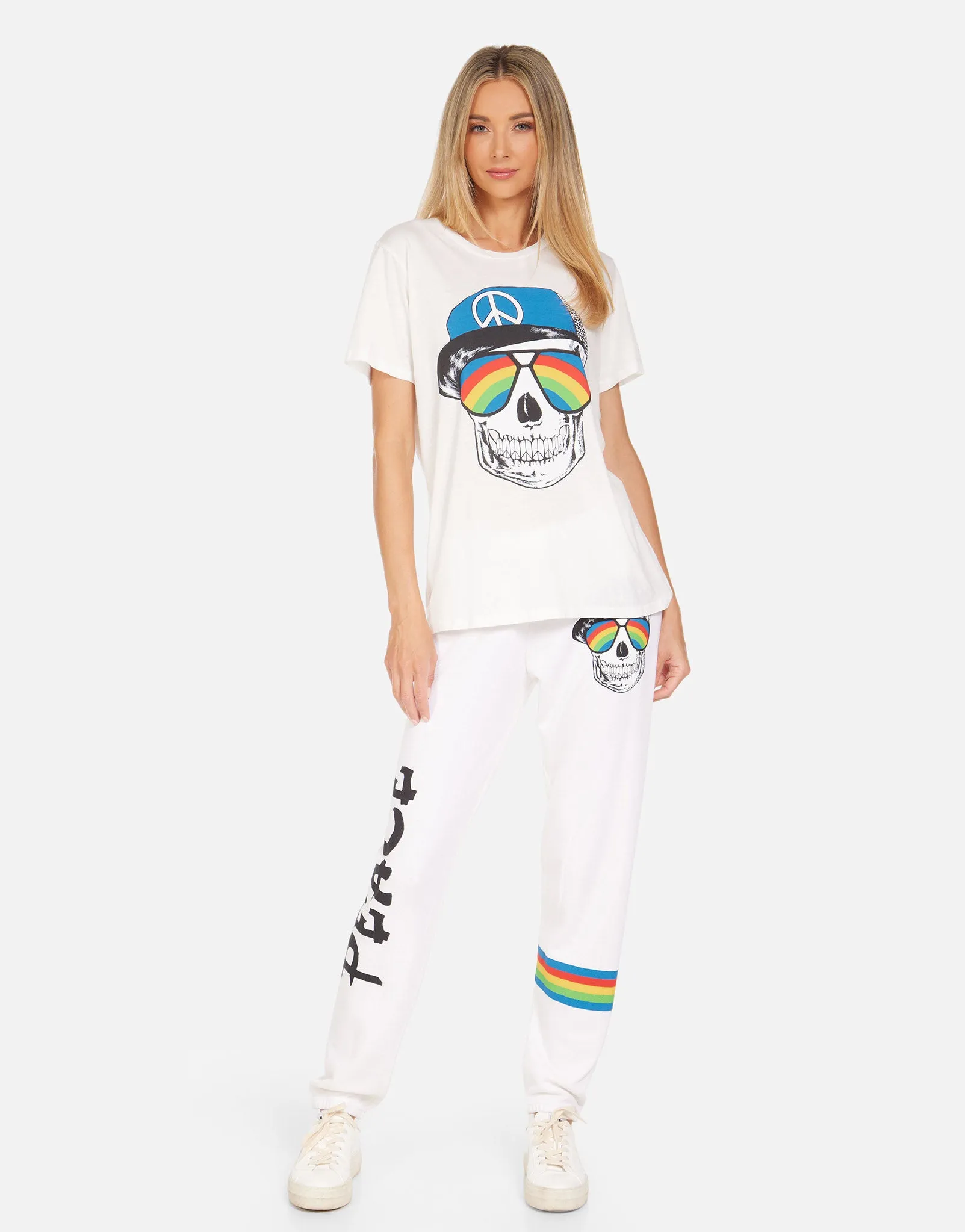 Wolf Rainbow Peace Skull