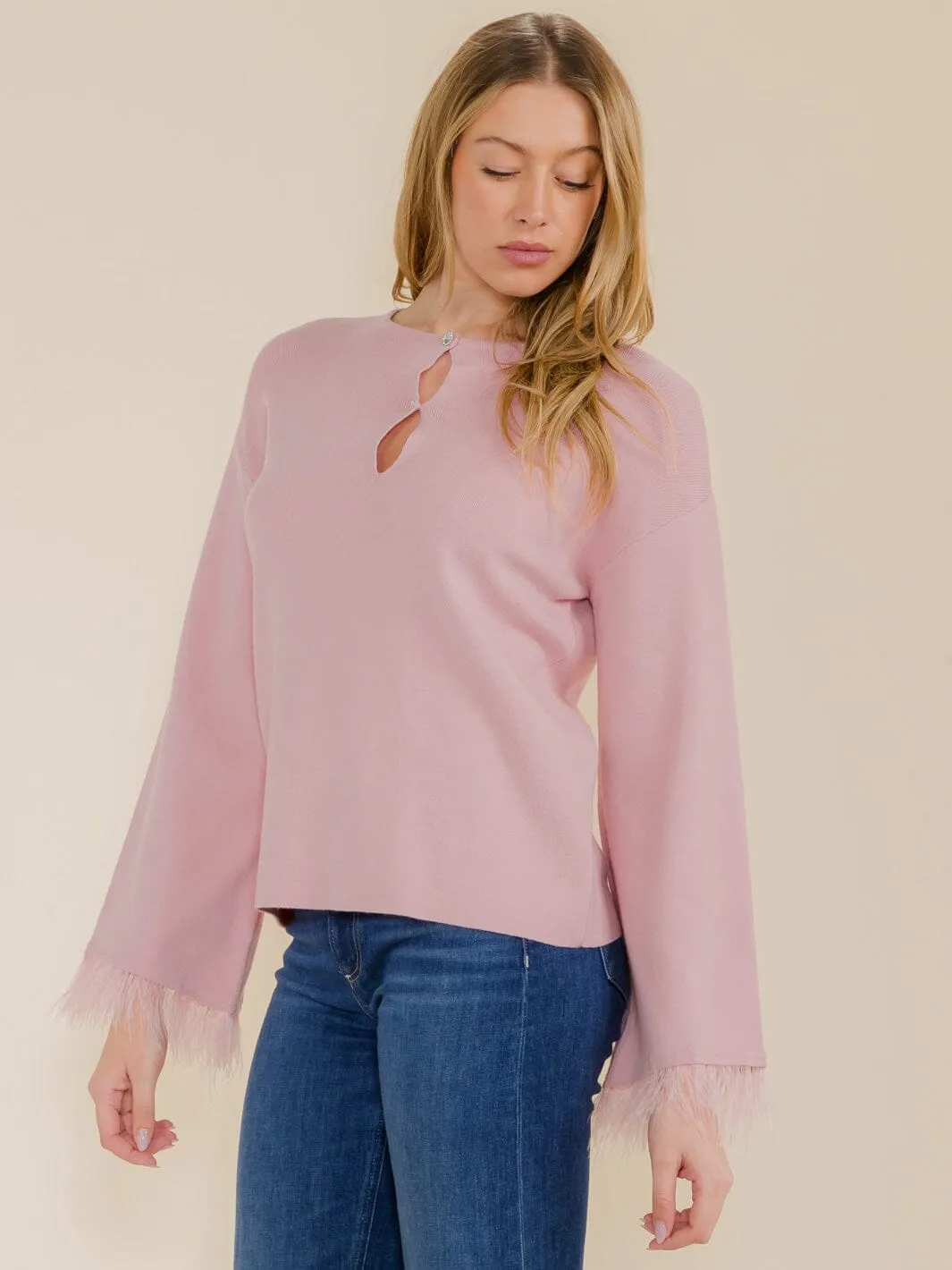 WOMEN'S LONG SLEEVE TRIM DETAILED BUTTON UP BLOUSE
