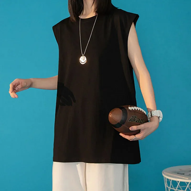 Women's Tanks Tops Oversized Tank Top Tee Loose Casual O-Neck Sleeveless Teen Tank Tops