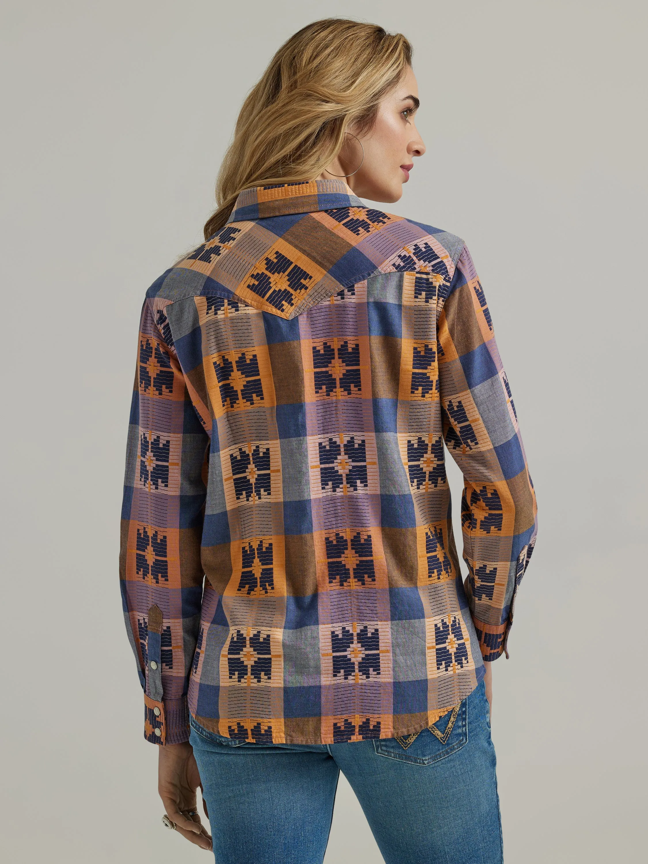 Wrangler Women's Western Boyfriend Snap Shirt