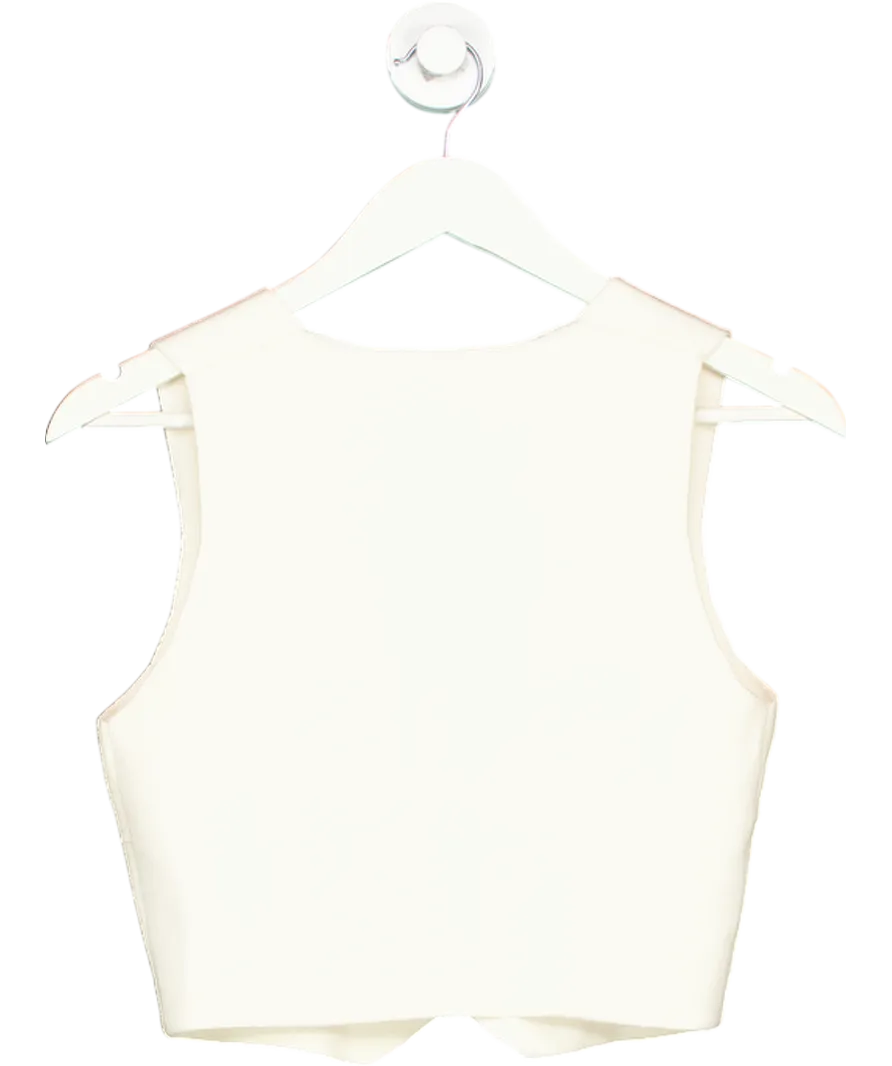 ZARA Cream Buttoned Knit Vest Top UK S